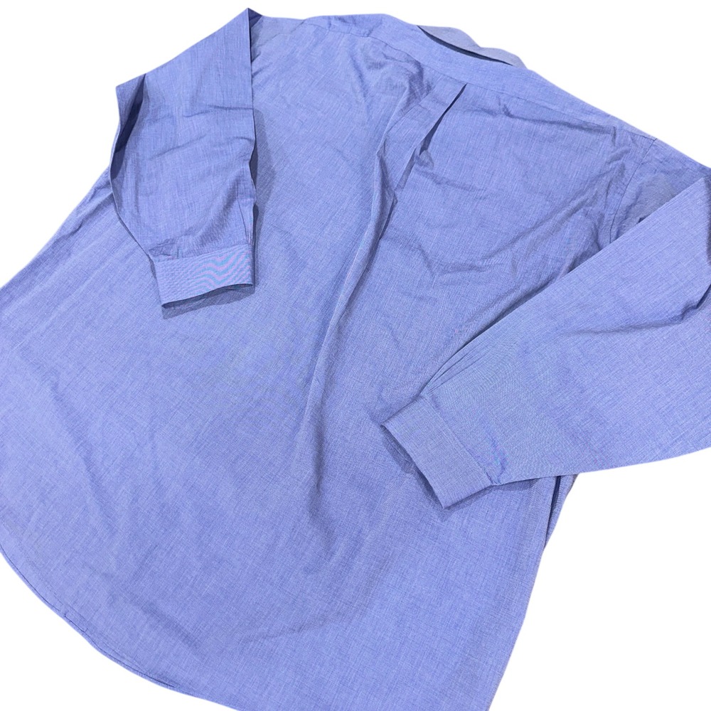 Brooks Brothers Mens 20 36 Big & Tall Blue Cotton Traditional Fit Dress Shirt - Picture 3 of 6